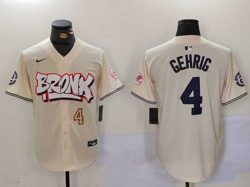 Men's New York Yankees #4 Lou Gehrig Cream Limited Stitched Baseball Jerseys,We sell and wholesale Men's New York Yankees #4 Lou Gehrig Cream Limited Stitched Baseball Jerseys on line form chian!